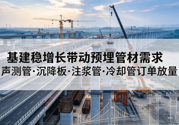 阿瓦提基建稳增长带动预埋监测管材需求，声测管、沉降板、注浆管订单持续放量